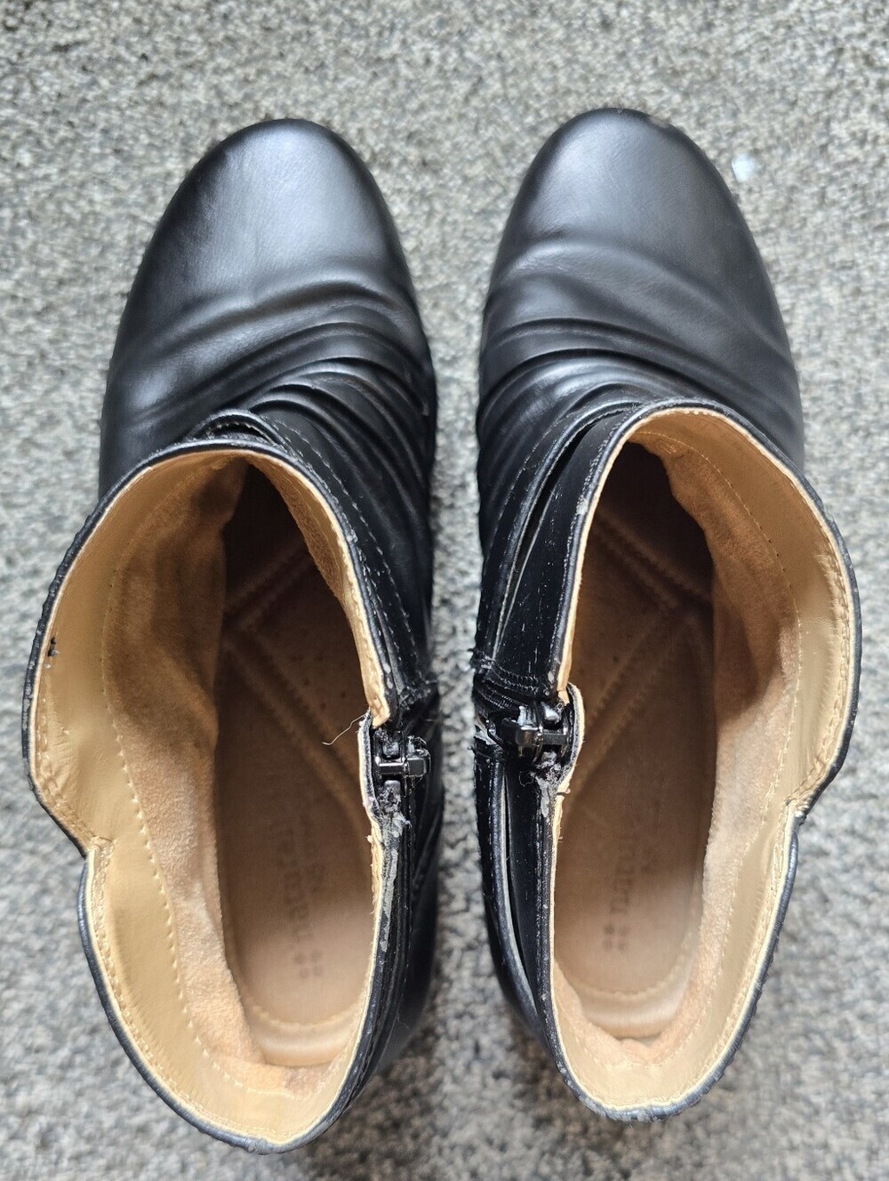 Naturalizer Cassini Black Leather Ruched Ankle Booties Size 8 M - Picture 8 of 9